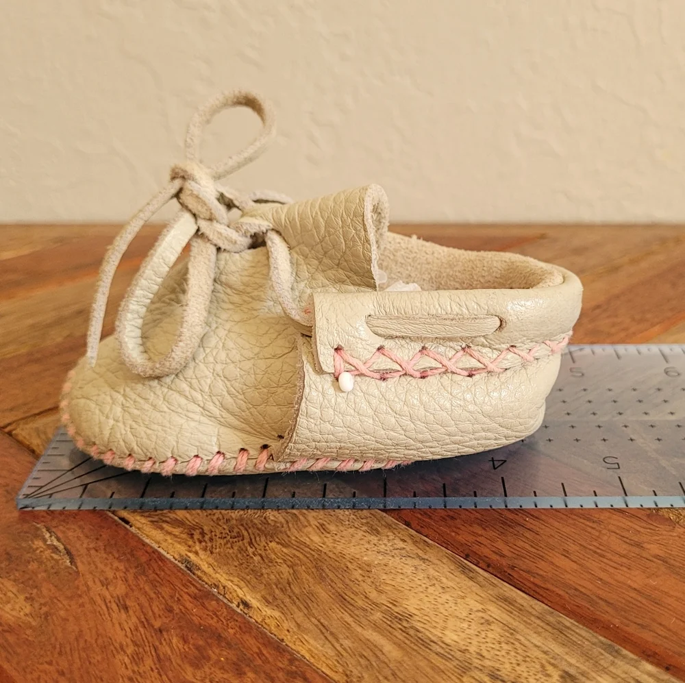 Beige Baby Leather Moccasins